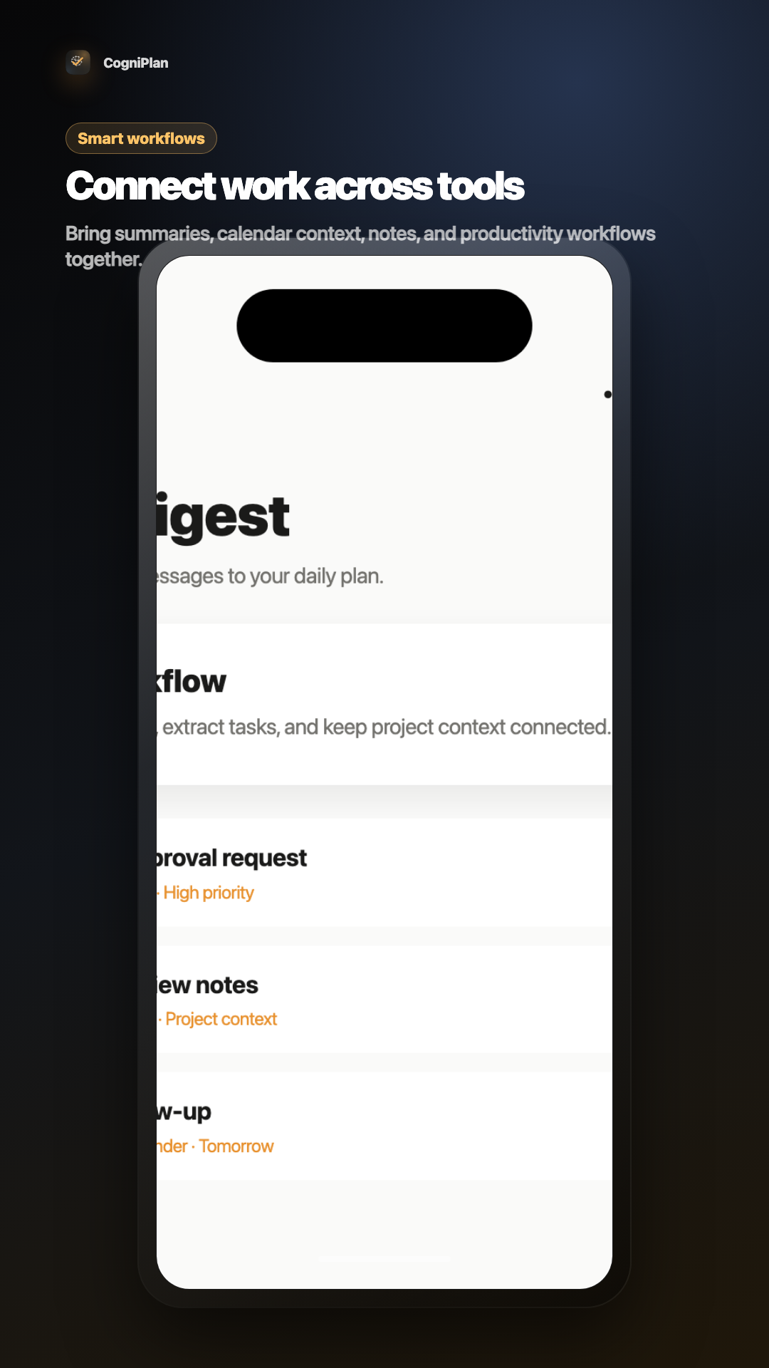 Email integration screen