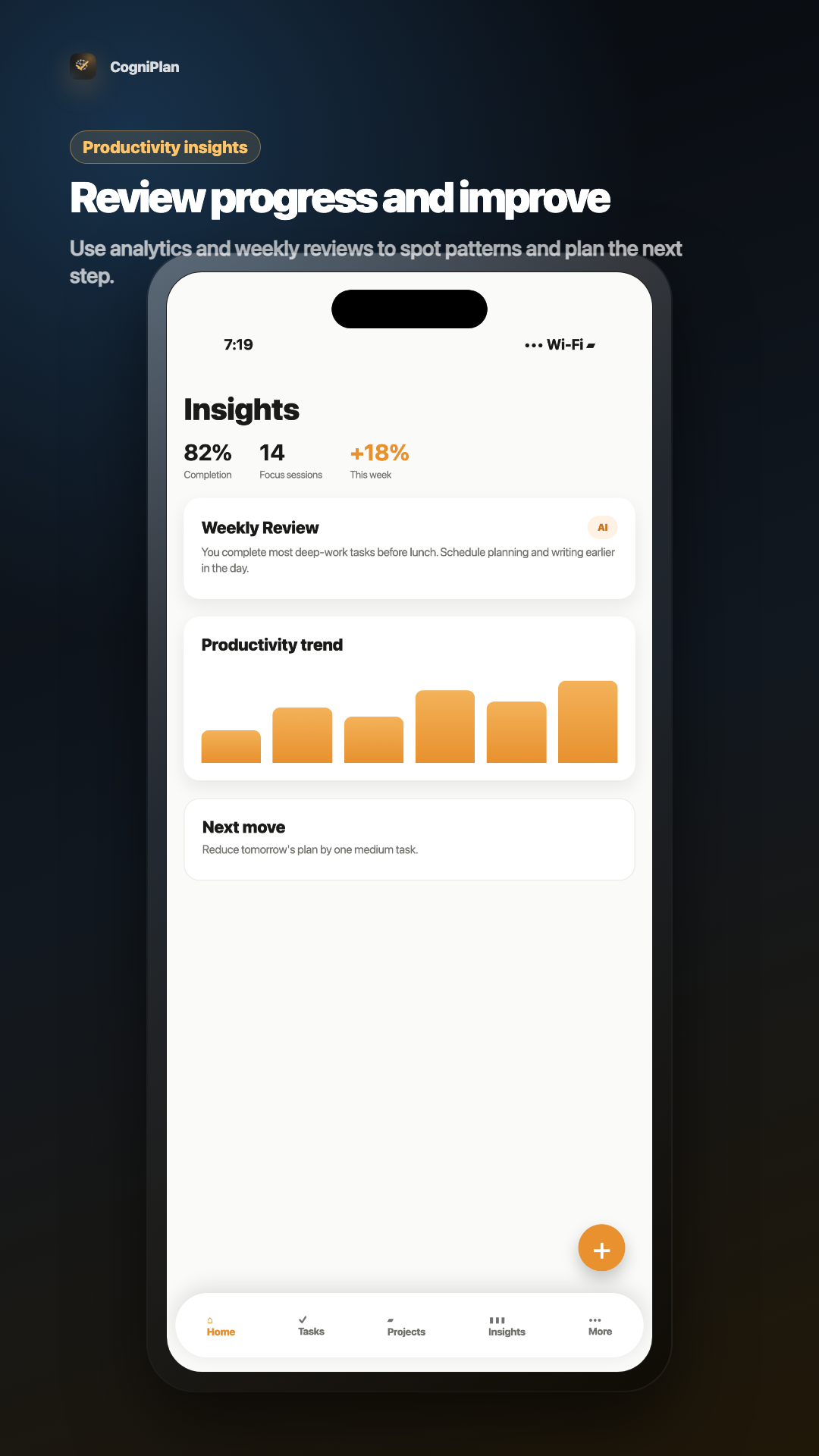 Insights and review screen
